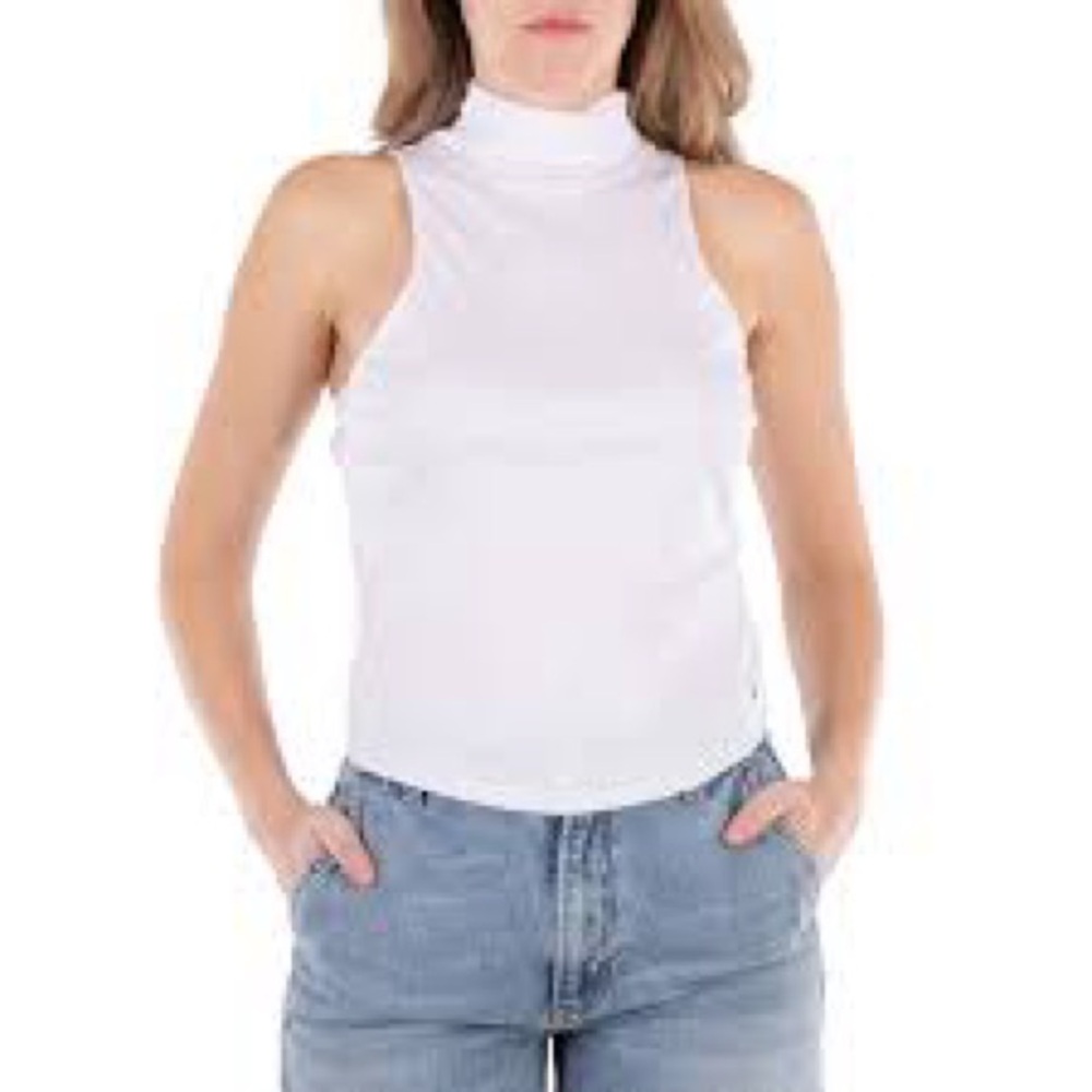Anine Bing White High-Neck Tank Top